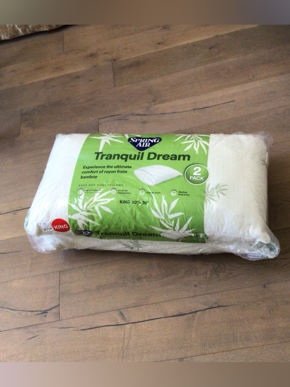2 pack King Pillows Tranquil Dream comfort rayon bamboo